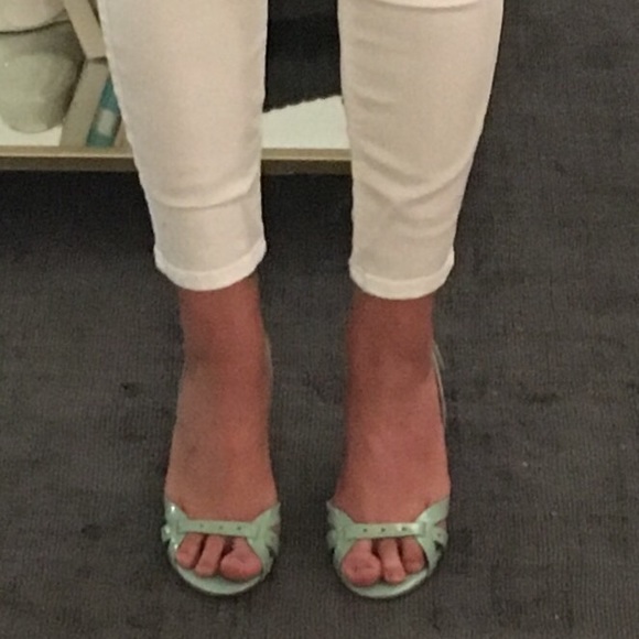 JIMMY CHOO PATENT LEATHER HIGH HEE SANDALS SZ 37.5 - Picture 2 of 8